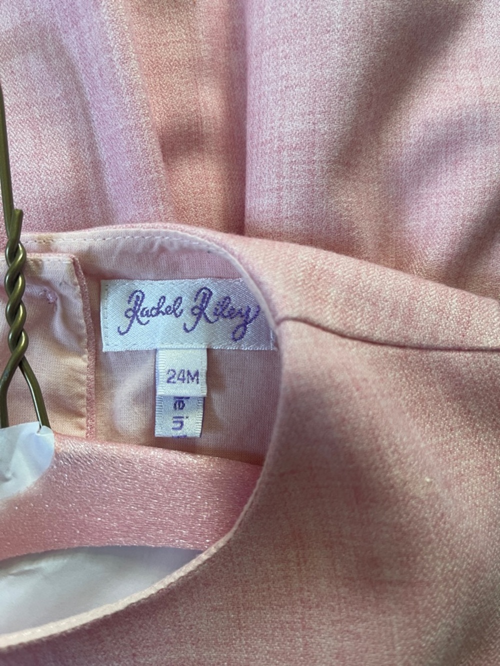 Rachel Riley Classic Sleeveless Pink Bow-Accent Kids Dress - Picture 2 of 3